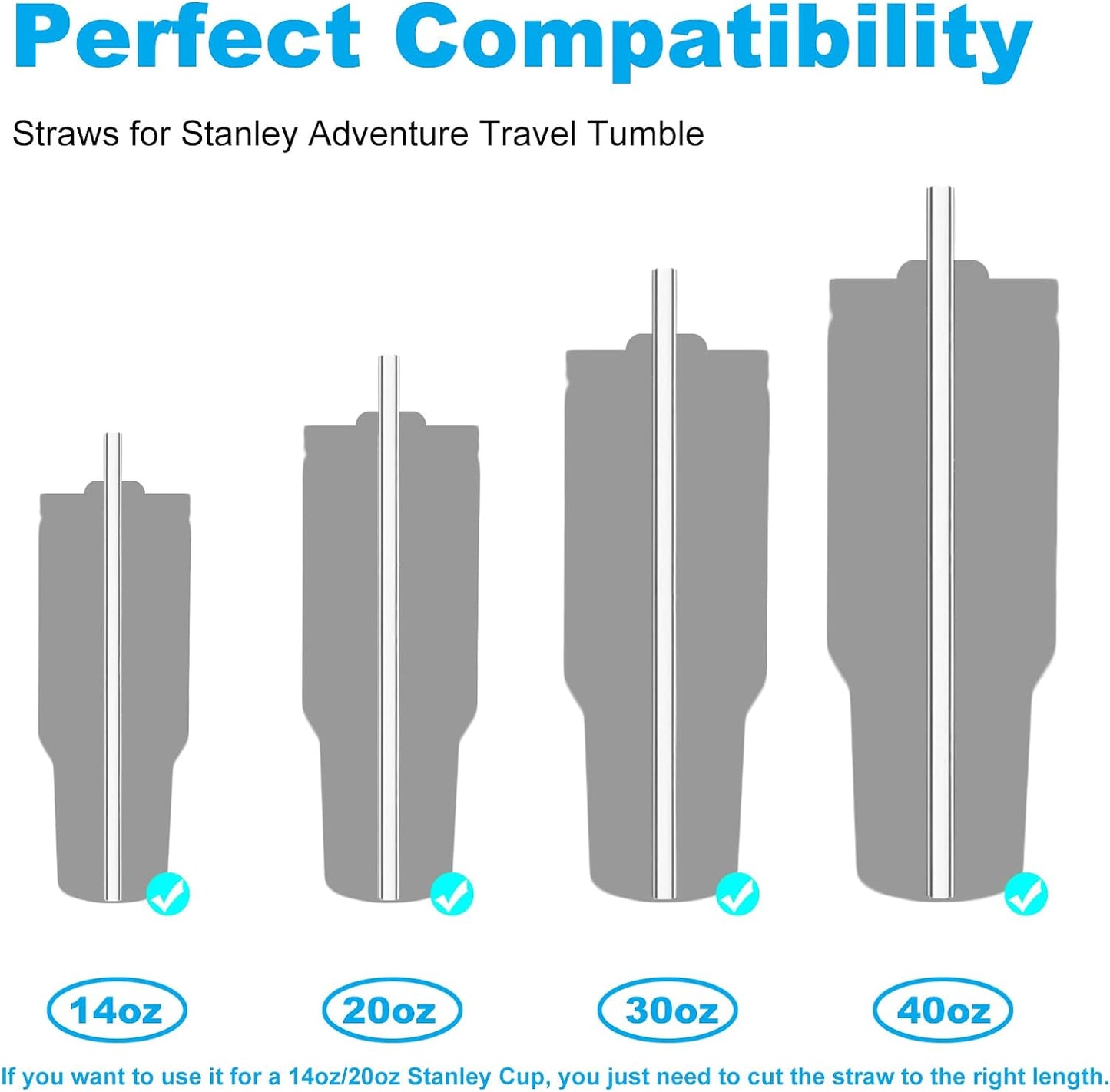Replacement Straw for Stanley Adventure Quencher 40 oz 30 oz Cup Tumbler